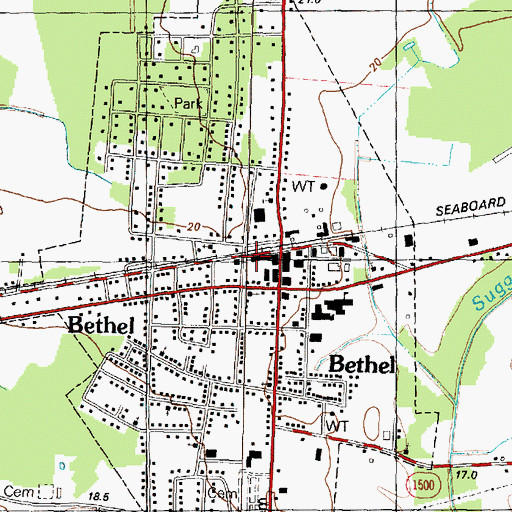 Topographic Map of Bethel Volunteer Fire and Rescue Department, NC