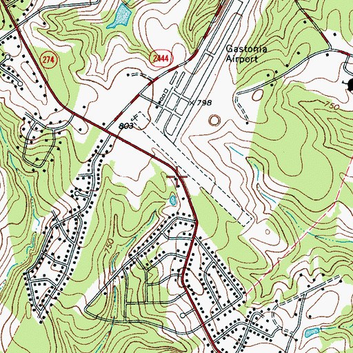 Topographic Map of Union Road Volunteer Fire Department, NC