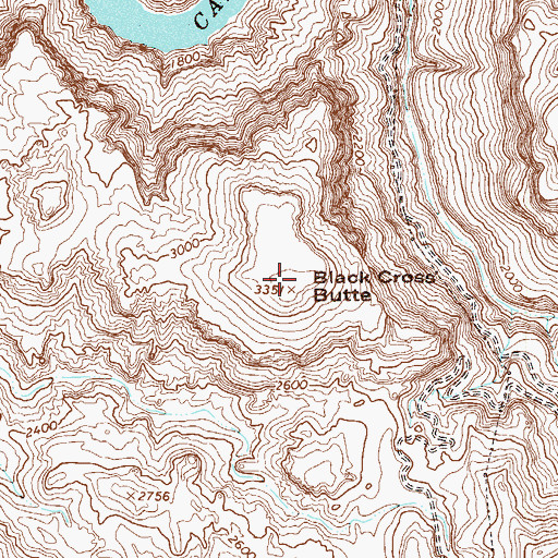 Topographic Map of Black Cross Butte, AZ