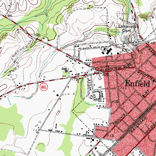 Topographic Map of Enfield Fire Department Station 1, NC