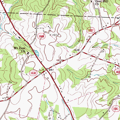 Topographic Map of Hughs Pond Volunteer Fire Department, NC