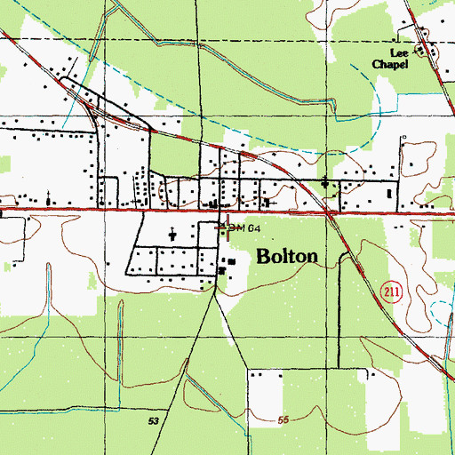 Topographic Map of Bolton Volunteer Fire Department, NC