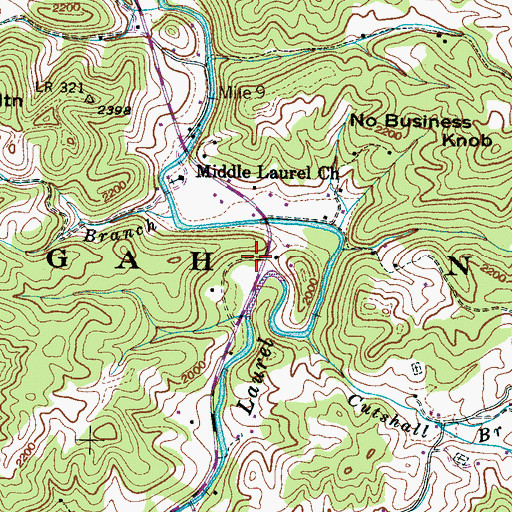Topographic Map of Laurel Volunteer Fire Department, NC