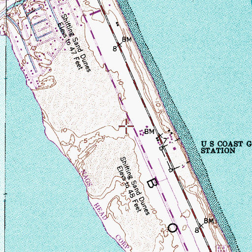 Topographic Map of Nags Head Fire and Rescue Station 16, NC