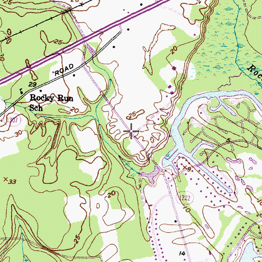 Topographic Map of Rhems Volunteer Fire Department, NC