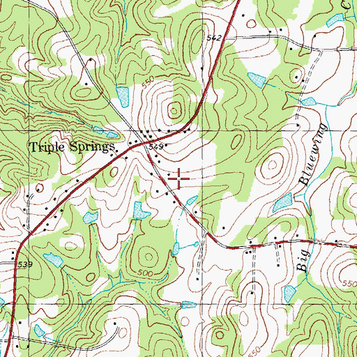 Topographic Map of Triple Springs Volunteer Fire Department, NC