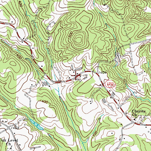 Topographic Map of Austin Volunteer Fire Department, NC