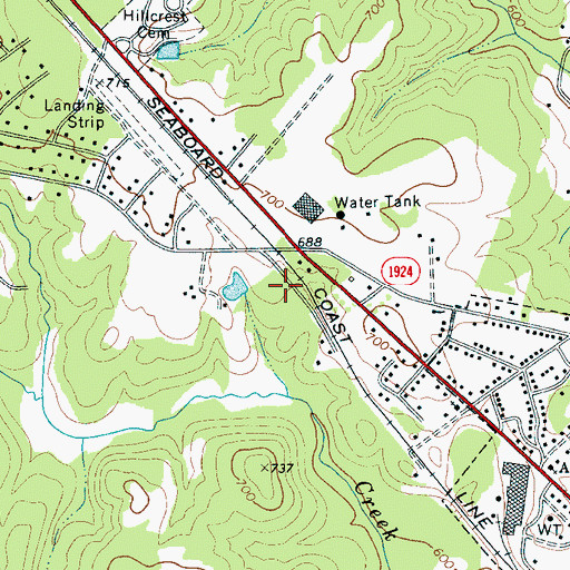 Topographic Map of East Gaston Volunteer Fire Department Station 30, NC