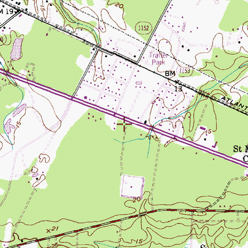 Topographic Map of Wildwood Volunteer Fire Department, NC