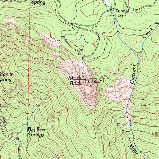 Topographic Map of Moro Rock, CA