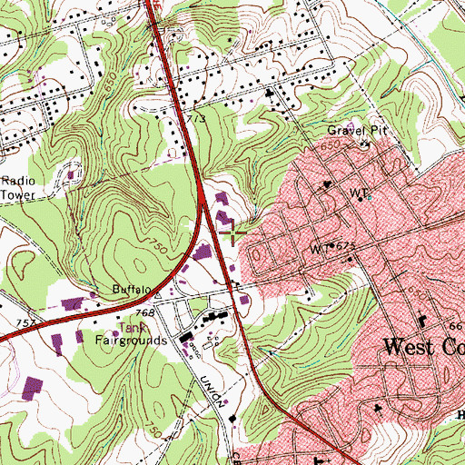Topographic Map of Concord Fire and Life Safety Station 3 Headquarters, NC