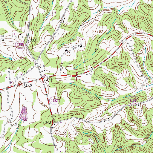 Topographic Map of Double Creek Volunteer Fire and Rescue, NC