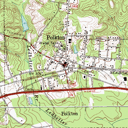 Topographic Map of Lanesboro Fire District, NC