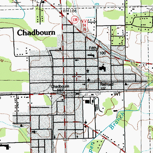 Topographic Map of Klondyke - Chadbourn  Fire Department and Rescue Squad, NC