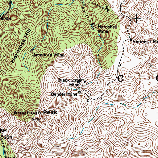 Topographic Map of Black Eagle Mine, AZ
