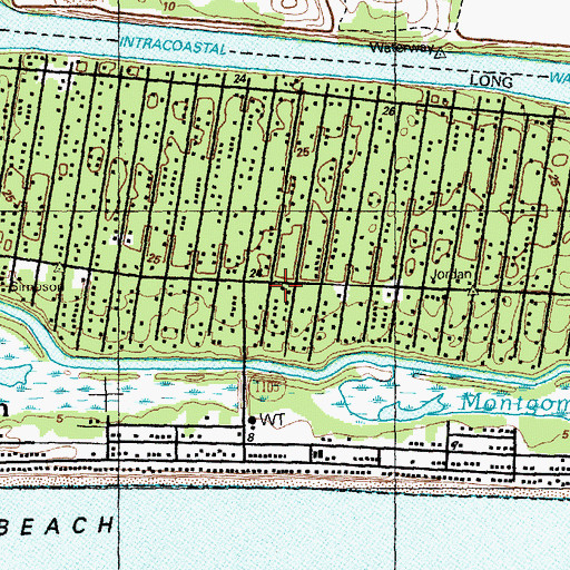 Topographic Map of Oak Island Fire and Rescue Station 1, NC