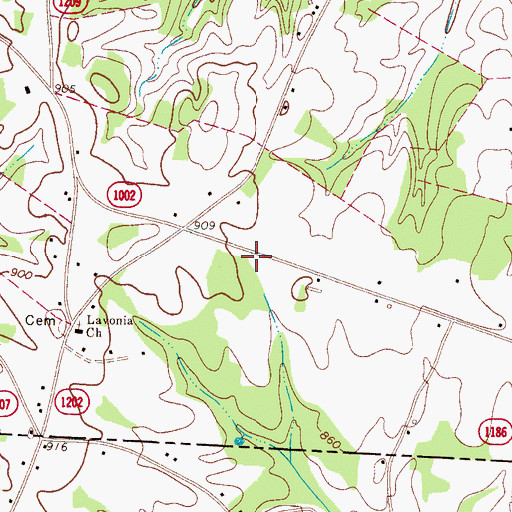 Topographic Map of Boiling Springs Rural Volunteer Fire Department Station 2, NC