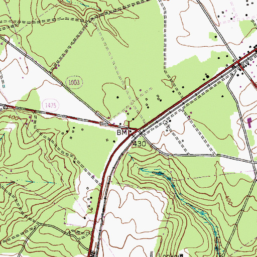 Topographic Map of Hoffman Fire and Rescue, NC