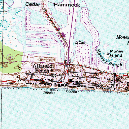 Topographic Map of Atlantic Beach Fire Department, NC