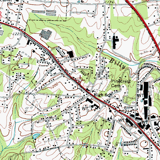 Topographic Map of Granite Falls Fire Department, NC