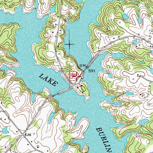 Topographic Map of North Central Alamance Fire Department, NC