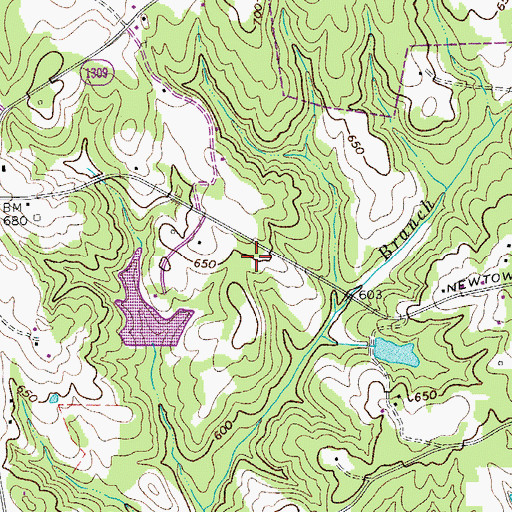 Topographic Map of Wesley Chapel Volunteer Fire Department Station 31, NC