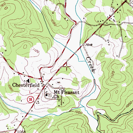 Topographic Map of Chesterfield Fire and Rescue, NC