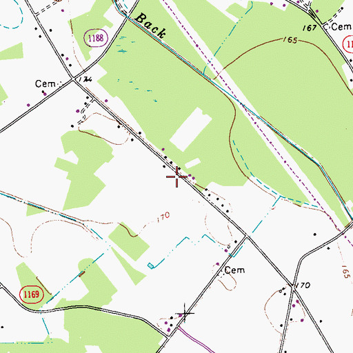 Topographic Map of Evans Crossroads Volunteer Fire Department, NC