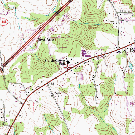Topographic Map of Smith Grove Fire Department, NC
