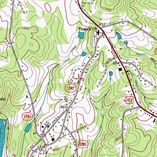 Topographic Map of South Fork Volunteer Fire Department, NC