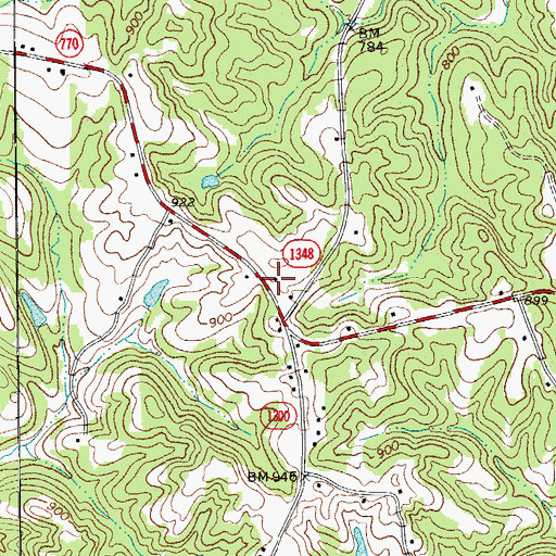 Topographic Map of Northwest Rockingham Volunteer Fire Department, NC