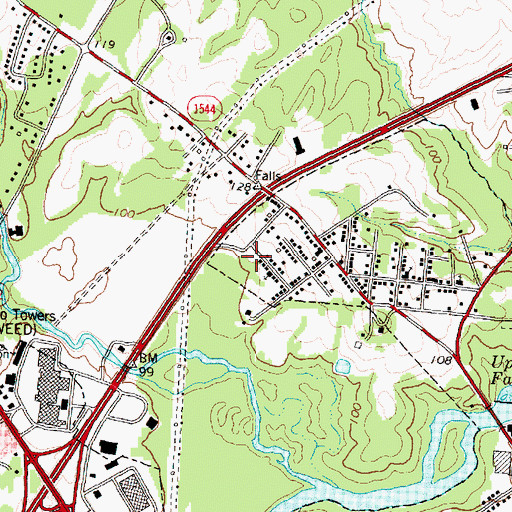 Topographic Map of Rocky Mount Fire Department Station 6, NC