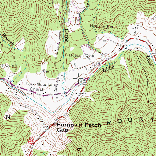 Topographic Map of Fork Mountain Fire Department and Rescue Squad, NC