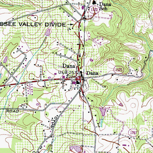 Topographic Map of Dana Fire and Rescue Department, NC
