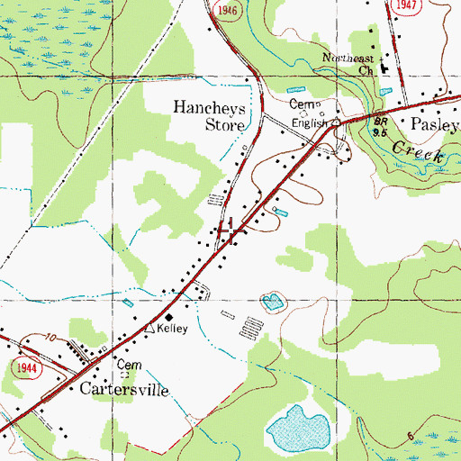 Topographic Map of Northeast Volunteer Fire Department, NC