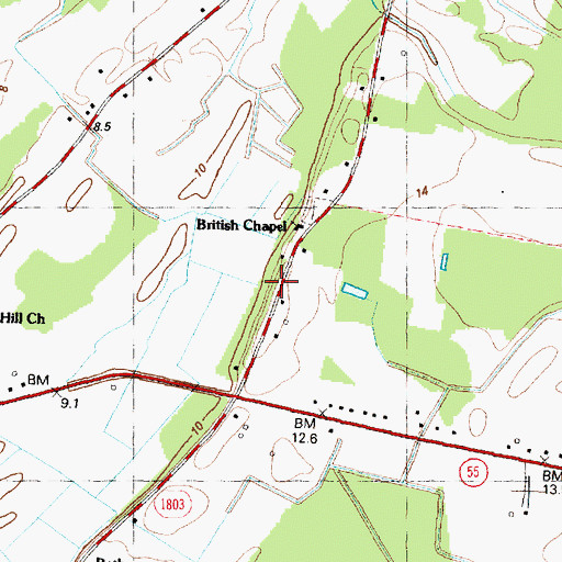 Topographic Map of Sand Hill Volunteer Fire Department, NC