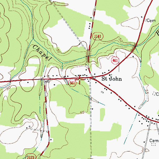 Topographic Map of Saint John Fire Department, NC