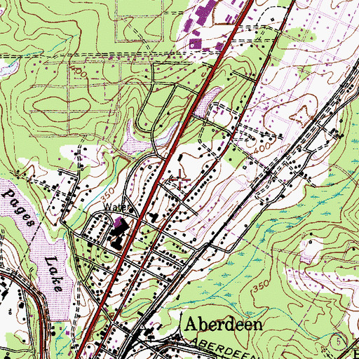 Topographic Map of Aberdeen Fire and Rescue Department, NC