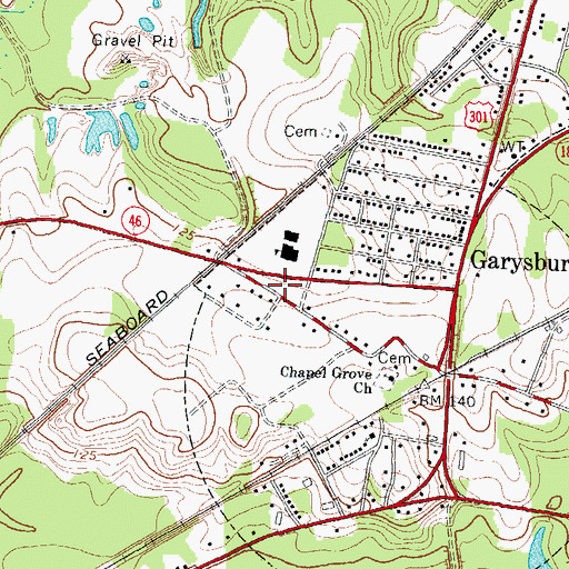 Topographic Map of Garysburg Fire Department, NC