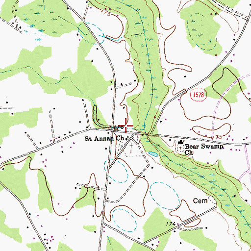 Topographic Map of Pembroke Rural Volunteer Fire Department, NC