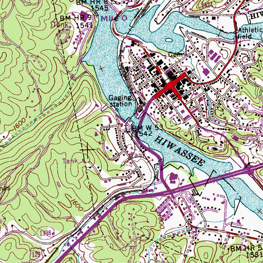 Topographic Map of Murphy Fire Department Station 1, NC