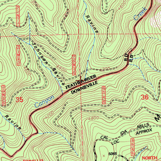 Topographic Map of Morrs Ravine, CA