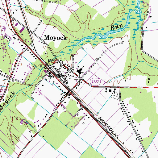 Topographic Map of Moyock Fire Department and Rescue Squad, NC