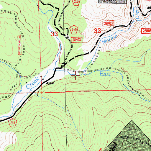 Topographic Map of Morton Creek, CA