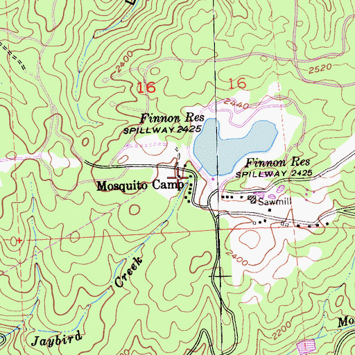 Topographic Map of Mosquito Camp, CA