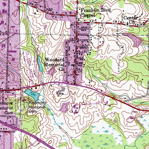 Topographic Map of Greensboro Fire Department Station 56, NC