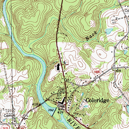 Topographic Map of Coleridge Fire Department Station 9, NC
