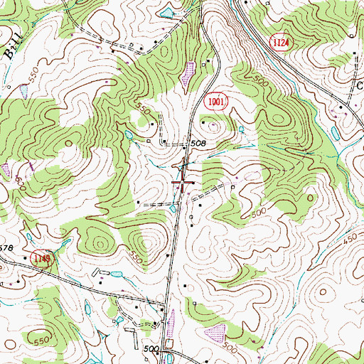 Topographic Map of Rocky River Volunteer Fire Department, NC