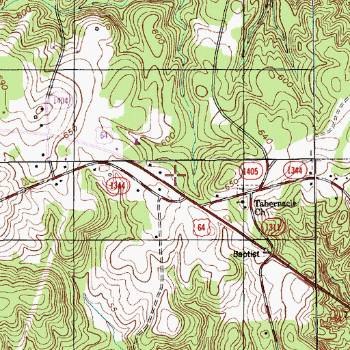Topographic Map of Tabernacle Fire Department, NC