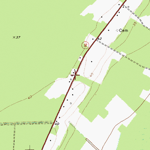 Topographic Map of Long Acre Volunteer Fire Department, NC